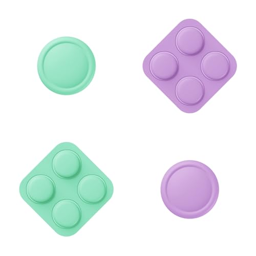 PlayVital Button Caps + Thumb Grip Set for Nintendo Switch 2, 2 Silicone Colorful ABXY Directional Button Covers & 2 Joystick Caps- Soft Violet & Mint Green - color: Soft Violet & Mint Green