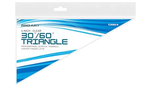 Pro Art Drafting Triangle 6" Finger Lift 30/60 Degree Clear - color: Clear, size: 6-inch, 30/60 Degrees