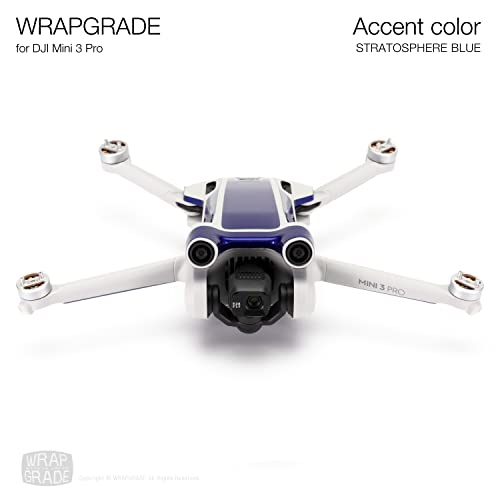 WRAPGRADE Skin Stickers Compatible with DJI Mini 3 Pro | Accent Color (Stratosphere Blue) - color: Stratosphere Blue