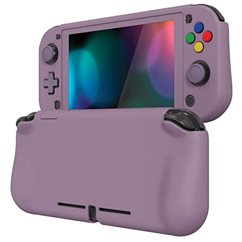PlayVital ZealProtect Protective Case for Nintendo Switch Lite, Ergomomic Grip Hard Cover - Durable Shock-absorbent Anti-Scratch with Screen Protector & Thumb Grip Button Caps, Dark Grayish Violet - color: Dark Grayish Violet