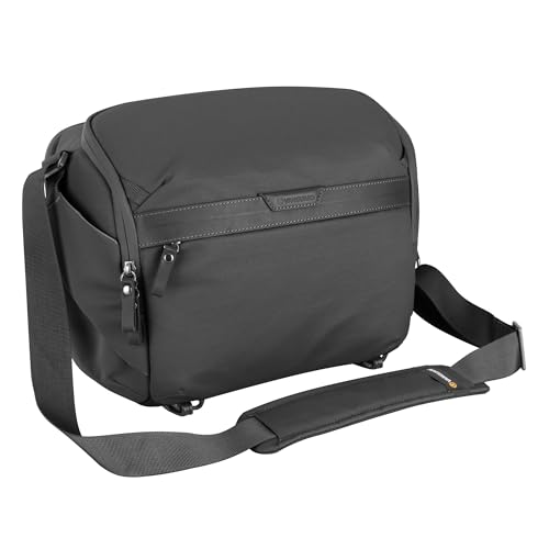 VANGUARD VEO Metro S9L Camera & Everyday Shoulder Bag (Black) – Fits Full-Frame Camera with 3 Lenses (Up to 70–200mm f/2.8), 13" Tablet Sleeve, Removable Dividers, Weather-Resistant Design - color: Black, size: 9L