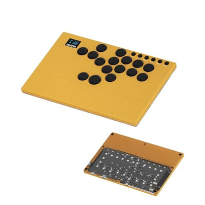 NLOFIN Leverless Arcade Stick 16Key All-Button Leverless Controller(Yellow) - color: Yellow