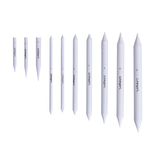 KINGART 10-Piece Blending Stumps & Tortillions Paper Art Blenders for Sketching & Drawing, Blending & Shading Pencils, Student Artist Charcoal Sketch Drawing Tools