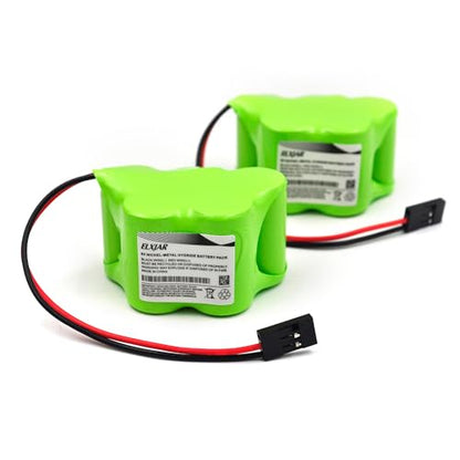 (4-Pack) 6V 1500mAh Ni-MH Receiver Battery with Hitec Connector - color: (4-Pack) 6V 1500mAh 2/3A Trapezoid