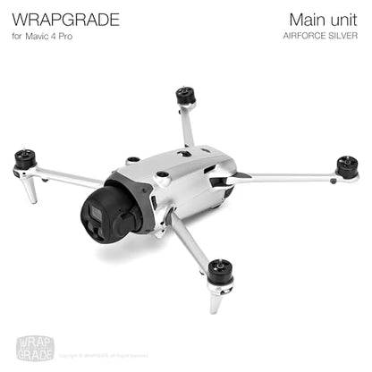 WRAPGRADE Full Wrap Skin Stickers Compatible with DJI Mavic 4 Pro (Airforce Silver) - color: Airforce Silver
