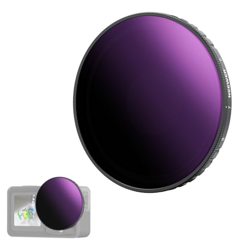 NEEWER Variable ND Filter Compatible with DJI Osmo Action 5 Pro & Action 4, ND64-256 (6-8 Stops) Screw On Neutral Density Lens Filter Multicoated HD Optical Glass Action Camera Accessories - size: Action 4/5 Pro, style: VND64-256