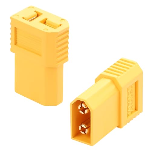 QIANRENON XT60 to T Plug High Current Adapter 30A XT60 Male to T Connector Female Converter XT60 to T-Plug RC Battery Connector, Compatible Deans Connector, for Model Airplane Electric Car,2Pcs