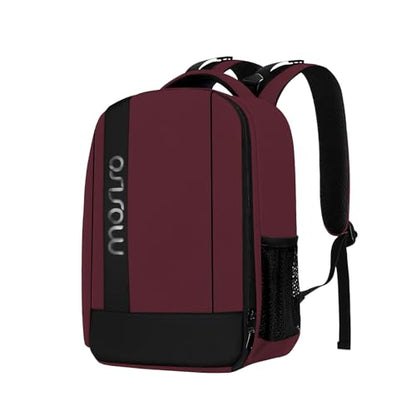 MOSISO Camera Backpack,Photography Backpack Padded Camera Bag, Wine Red - color: Wine Red