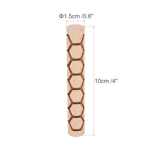 HARFINGTON Wood Clay Roller 4" Hexagon Pattern Rolling Pins Wood Rollers Pottery Tools Wood Grain Texture Rollers for Clay Baking Dough Playdough DIY - style: Hexagon