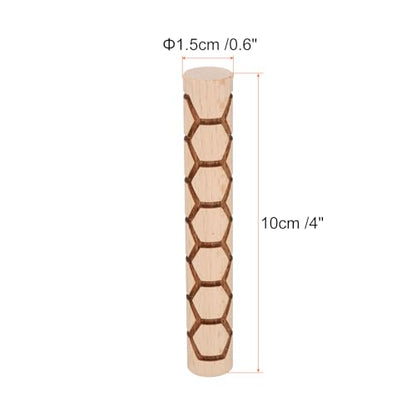 HARFINGTON Wood Clay Roller 4" Hexagon Pattern Rolling Pins Wood Rollers Pottery Tools Wood Grain Texture Rollers for Clay Baking Dough Playdough DIY - style: Hexagon