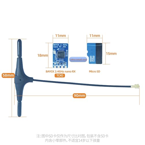 BAYCKRC ELRS 2.4GHz FPV Receiver ExpressLRS Nano Receiver for FPV Racing Drones and Micro Quadcopters
