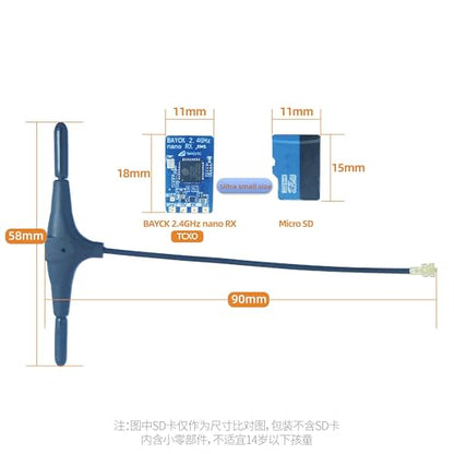 BAYCKRC ELRS 2.4GHz FPV Receiver ExpressLRS Nano Receiver for FPV Racing Drones and Micro Quadcopters