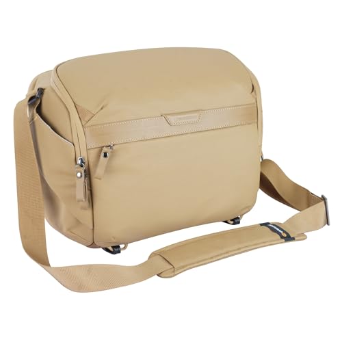 VANGUARD VEO Metro S9L Camera & Everyday Shoulder Bag (Beige) – Fits Full-Frame Camera with 3 Lenses (Up to 70–200mm f/2.8), 13" Tablet Sleeve, Removable Dividers, Weather-Resistant Design - color: Beige, size: 9L