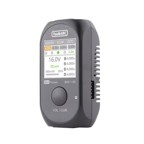 M4 80W 5A MINI Pocket Smart Compact Balance Charger Built-in USB C XT30 XT60 Output for ToolkitRC 1-4S Lipo LiHv Life Battery (M4 Pocket 1PC) - style: M4 Pocket 1PC