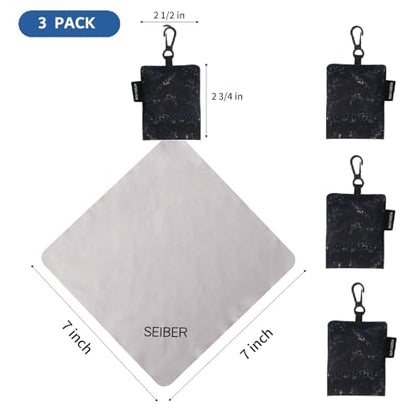 SEIBER Microfiber Eyeglass Cleaning Cloth,With Neoprene Pouch, 3p,Camo Dark - color: Camo Dark-(3pack)