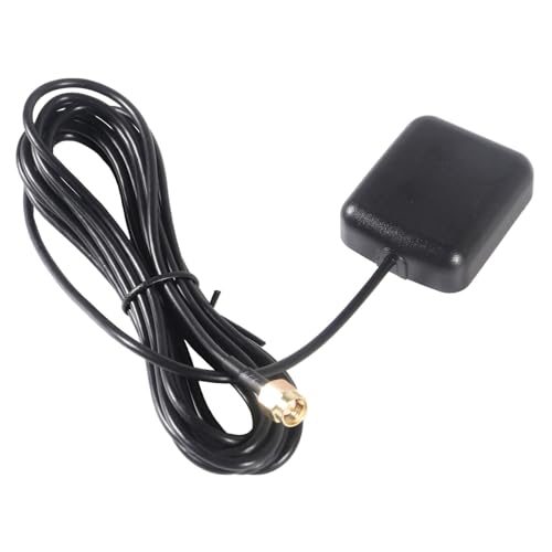 GPS Navigation Antenna with SMA Male Connector Vehicle Waterproof Active GPS Antenna for Car Stereo Head Unit GPS Navigation System Module Truck Marine Boat GPS Tracker