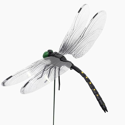 20 Pcs Black Dragon Fly Clips, Visual Predator Deterrent Fake Dragonfly - color: 20 Pcs Black