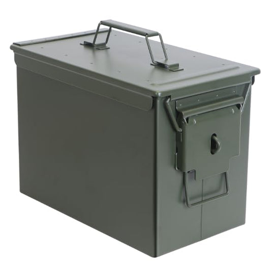 Ammo Can & Ammo Box, Fireproof & Waterproof Metal Storage Box - Perfect for Ammo, Lithium Batteries & RC Car Batteries (Without Lock, Green-13 * 7.2 * 9") - color: Green-13×7.25"×9", style: Without Lock