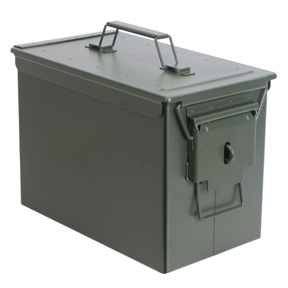 Ammo Can & Ammo Box, Fireproof & Waterproof Metal Storage Box - Perfect for Ammo, Lithium Batteries & RC Car Batteries (Without Lock, Green-13 * 7.2 * 9") - color: Green-13×7.25"×9", style: Without Lock