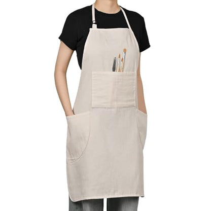 Painting Apron for Men and Women, Professional Cotton Canvas Bib