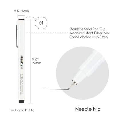 MEEDEN Micro Fineliner Drawing Pens: 0.1mm Needle Nib, 6 Pack, Black Ink - style: 0.1mm Needle Nib