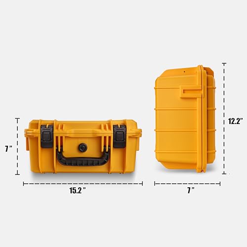 15" Large Heavy-Duty Waterproof Hard Case with Customizable Foam - color: Yellow-DIY