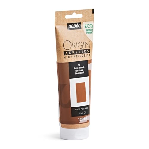 PEBEO Origin Acrylics 120ml Matte Acrylic Paint, Raw Sienna - color: Raw Sienna