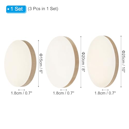 PATIKIL 6" 8" 10" Wood Panels Board, Unfinished Round Art Wood Canvas Panel Painting Boards for DIY Craft Painting Use, Wood Color - size: 6" 8" 10"