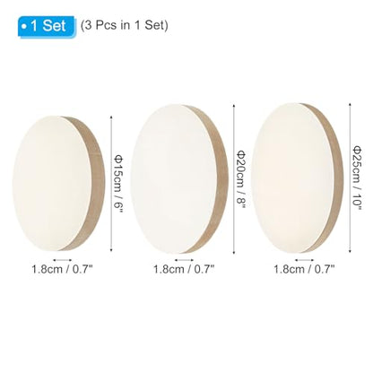PATIKIL 6" 8" 10" Wood Panels Board, Unfinished Round Art Wood Canvas Panel Painting Boards for DIY Craft Painting Use, Wood Color - size: 6" 8" 10"
