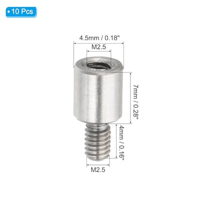 PATIKIL 10 Pcs M2.5x7+4mm Stainless Steel Standoff Extension Posts Screws,Metric Male Female Thread Adapters Spacer for PCB,Quadcopter Drone,Computer & Circuit Board Assortment Kit - size: M2.5x7+4mm