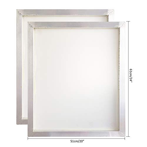 Aluminum Silk Screen Printing Screens 20 x 24 Inch Frame-160 White Mesh (2 PCS) - size: 2 PCS