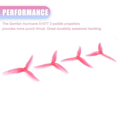 20PCS Gemfan Hurricane 51477 FPV Propellers for 2206-2407 Motor for FPV