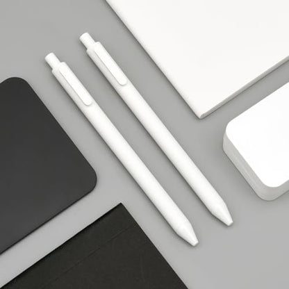 Kaco PURE White Gel Pens 0.7mm Black Ink 10 Count Quick Dry Smooth Writing - color: 0.7mm 10 PCS White