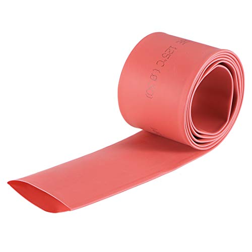 uxcell Heat Shrink Tubing, 30mm Dia 50mm Flat Width 2:1 Rate Shrinkable Tube Cable Sleeve 1m - Red - color: Red, size: 30mm