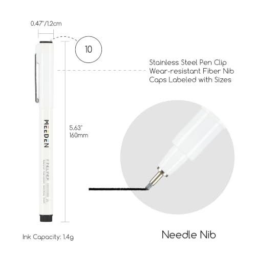 MEEDEN Micro Fineliner Drawing Pens: 1mm Needle Nib, 6 Pack, Black Ink - style: 1mm Needle Nib