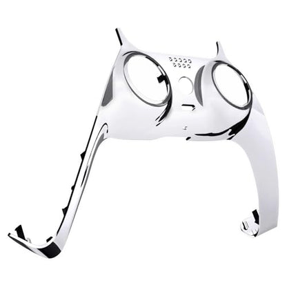 eXtremeRate Chrome Silver Glossy Decorative Trim Shell Compatible with p s 5 Controller, DIY Replacement Clip Shell, Custom Plates Cover Compatible with p s 5 Controller with Accent Rings
