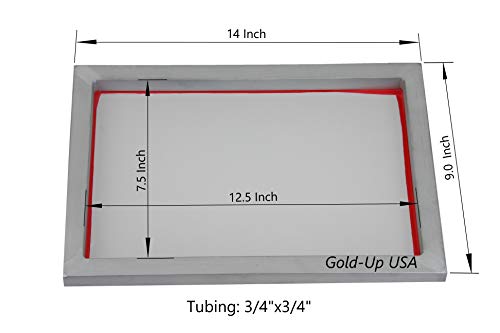 GoldUpUSAInc Aluminum Screen Printing, Size 9 x 14 Inch Pre-stretched Silk Screen Frame (230 Yellow Mesh)