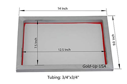 GoldUpUSAInc Aluminum Screen Printing Screens, Size 9 x 14 Inch Pre-stretched Silk Screen Frame (110 White Mesh)