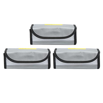 Lipo Battery Safe Bag, Fireproof Explosionproof PVC Fiber Storage Pouch with Airflow Isolation Technology for RC Drones Electronics Power Tools 185x75x60mm 2pcs