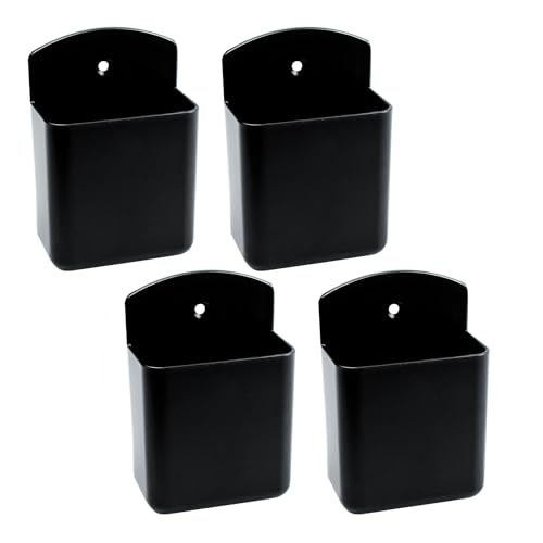 Septe 4Pcs Remote Control Holders Wall Mount, Self Adhesive TV Controller Holder, Wall Pen Holder Storage Box for Home Office (Black) - color: Black,4pcs