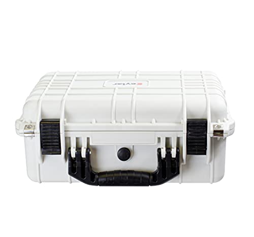 Eylar Standard 16" Gear, Equipment, Hard Camera Case Waterproof with Foam TSA Standards - color: White
