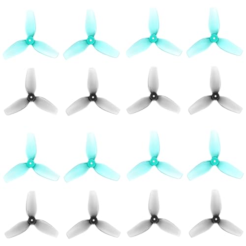HQProp 16pcs 31mm 3-Blade Propellers Ultralight Whoop Props with 1mm Shaft Hole Compatible for 0702SE 23000KV Brushless Motor, Micro FPV Racing Drone Quadcopter