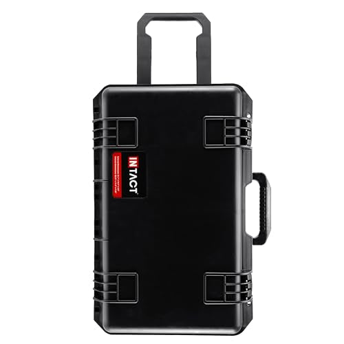Eylar 22" Intact Premium Series Rolling Carry-On Hard Case with Wheels, IP67 Waterproof Crushproof, TSA Approved Travel Luggage, Customizable Pluck Foam for Cameras, Drones, Gear (Black) - color: Black