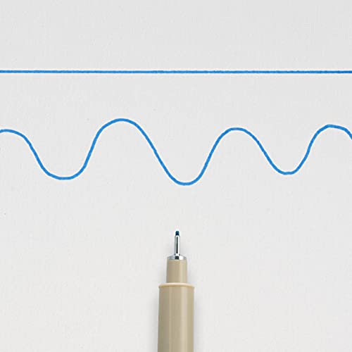 SAKURA PIGMA MICRON 05 FINELINER PEN, 0.45MM LINE WIDTH, PACK OF 2 (Blue) - color: Blue