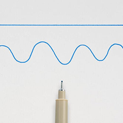 SAKURA PIGMA MICRON 05 FINELINER PEN, 0.45MM LINE WIDTH, PACK OF 2 (Blue) - color: Blue