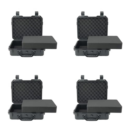 NineLeaf 14.3 x 11.4 x 4.5 Inch Waterproof Hard Case with DIY Customizable Foam Insert, Portable Protective Case for Cameras, Drones, Tools, Test Instruments, and Valuables,4PK