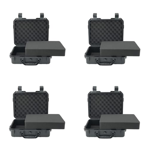 NineLeaf 14.3 x 11.4 x 4.5 Inch Waterproof Hard Case with DIY Customizable Foam Insert, Portable Protective Case for Cameras, Drones, Tools, Test Instruments, and Valuables,4PK