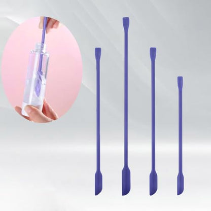 4pcs Mini Silicone Spatula for Mixing Beauty Makeup Narrow Cans - color: 4pcs Purple
