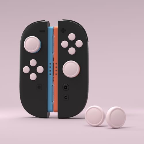 PlayVital Button Caps + Thumb Grip Set for Nintendo Switch 2, 2 Silicone Colorful ABXY Directional Button Covers & 2 Joystick Caps for Joycon - Pink - color: Pink