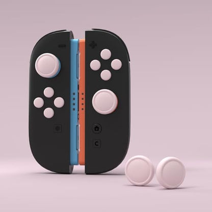 PlayVital Button Caps + Thumb Grip Set for Nintendo Switch 2, 2 Silicone Colorful ABXY Directional Button Covers & 2 Joystick Caps for Joycon - Pink - color: Pink